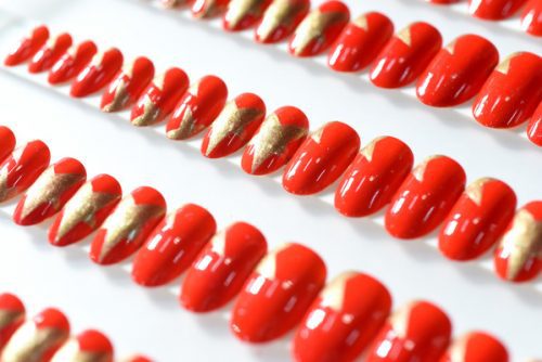NEW YORK, NY - FEBRUARY 10:  Nails on display backstage at CND for Jeremy Scott Fall/Winter 2017 on February 10, 2017 in New York City.  (Photo by Jennifer Graylock/Getty Images for CND)
