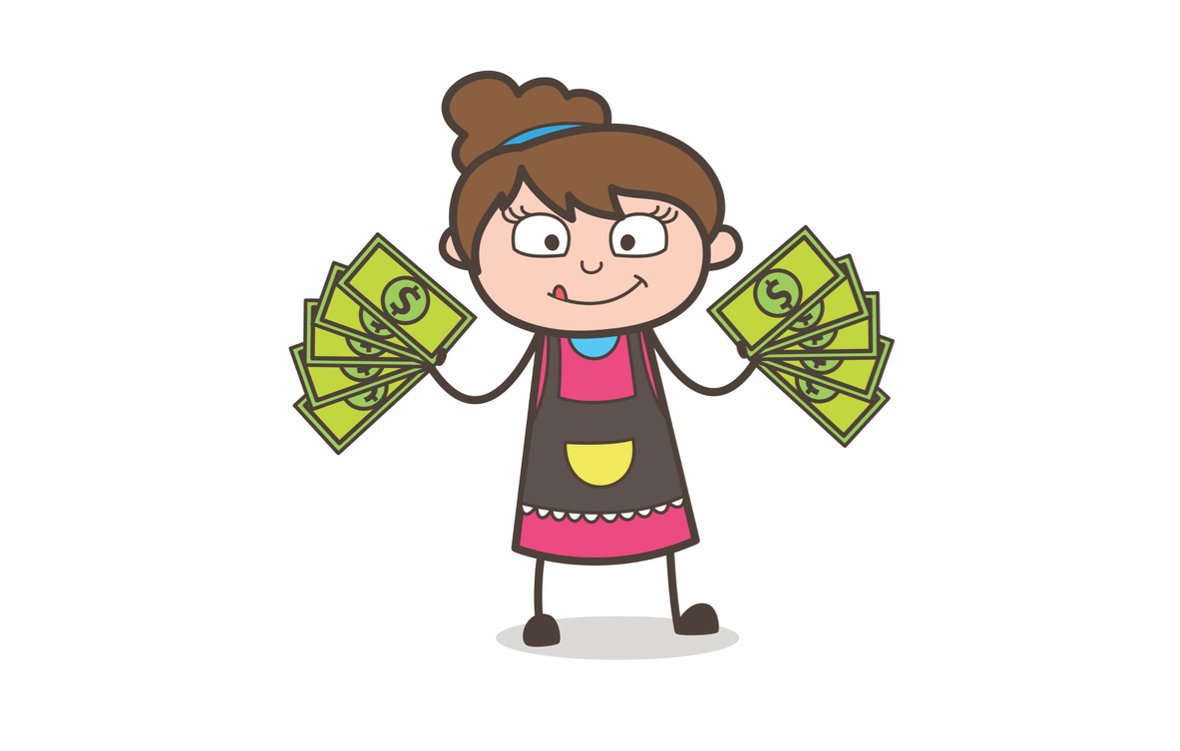 Girl with money