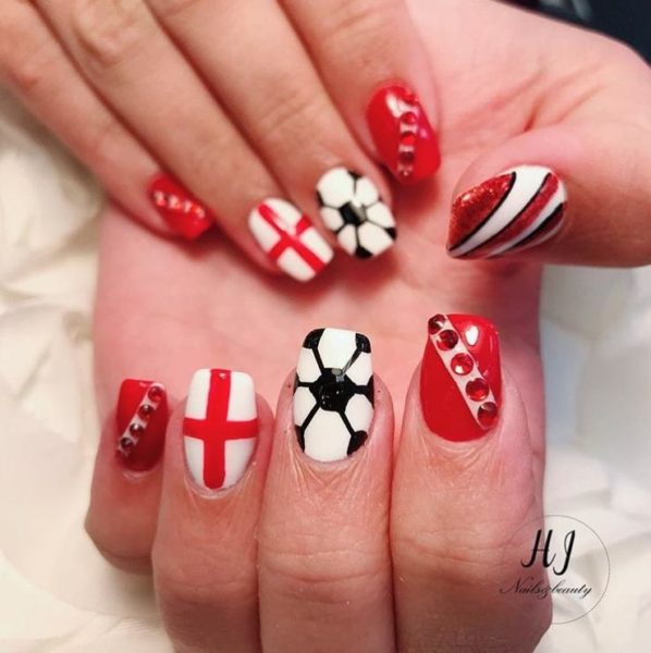 Nails supporting England by HJ Nails & Beauty