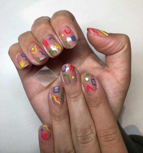 Jessica Prout adds a pop of colour to this nude overlay 