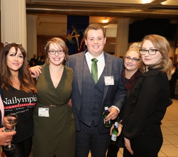 The Scratch and Olympia Beauty teams celebrate a great event at the exhibitor drinks party