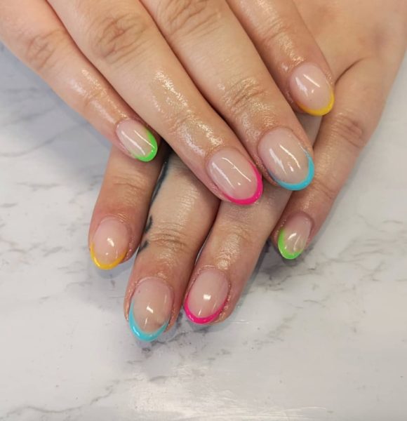 Heather Nisbet created this multicoloured mani