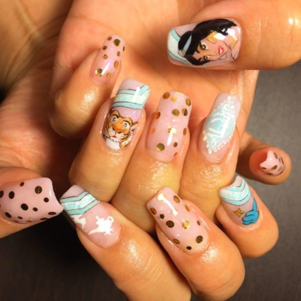 Princess Jasmine and Rajah complete this look by @nailroom.maggie