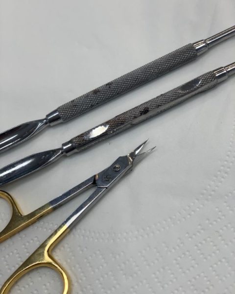 Tools that have experienced premature rusting.