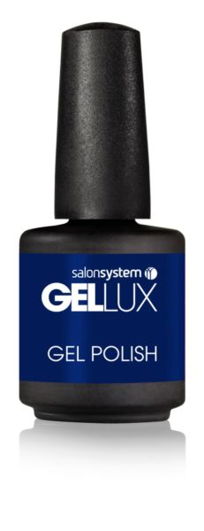 Salon System Gellux Gel Polish in Moody Blue. Available from wholesalers nationwide.
