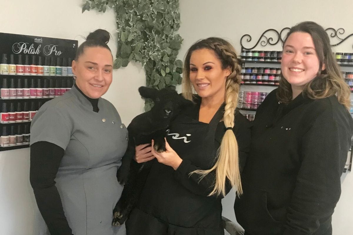 Laura Jane Berry with students