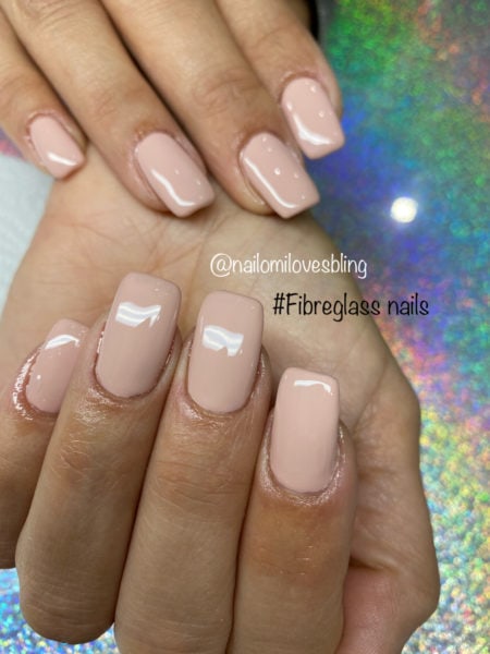 Nails created by Naomi Taylor with the fibreglass system