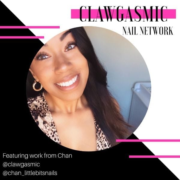 A nail artist for 16 years, Chan has completed six seasons at London Fashion Week, and had a nail studio of her own. She loves fashion forward nail art looks, glitter and negative space designs.
