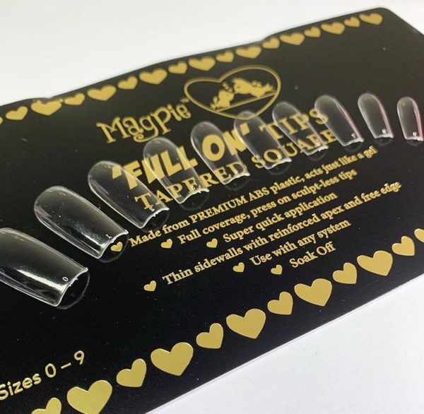 Magpie Beauty new “full on tips” tapered square available in sizes 0-9