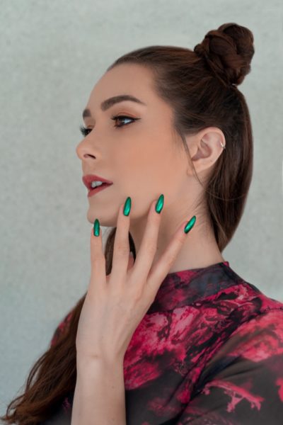 Alexandra Teleki
"I tried to incorporate all the things I love, wear and that make me the person I am today. The fashion choices were based on my favourite hairstyle that I wear for events and for travelling, as it's not only comfortable but immensely fashionable. I am by no means a makeup artist, so I've done an easy and light everyday makeup. The outfit is a traditional Japanese dragon, which represents the strength in me to overcome situations and grow wiser, as well as my artistic freedom, whilst the red represents power. My nails are simple yet effective, choosing my favourite shape and colour. As for the metallic element, metal represents obstinacy, fortitude, honor, courage, sharpness of mind, tenacity and confidence, which I believe would explain my personality in a nutshell."