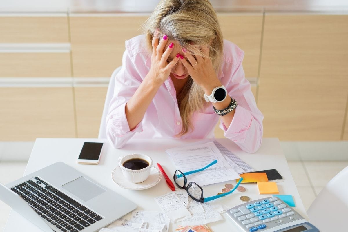 money worries woman anxious