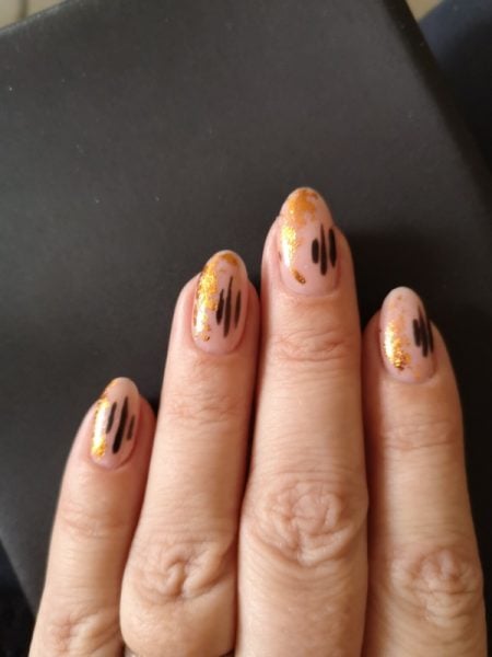 Cover pink Structure Gel gelish with foils