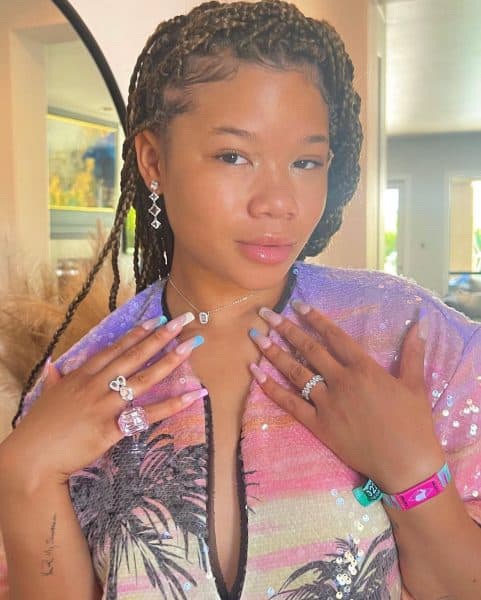 Actress, Storm Reid, showcased an alternative French design, featuring different coloured pastel tips. @stormreid