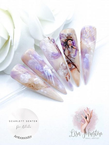 Greek Mythology-inspired nails by Lisa Johnston