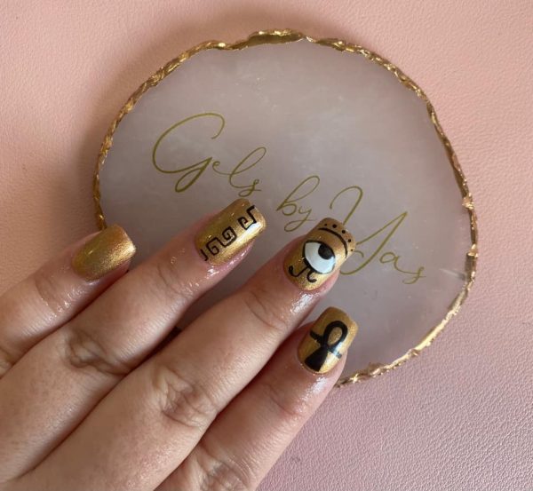 Ancient Egypt nails by Yasmin Hodge