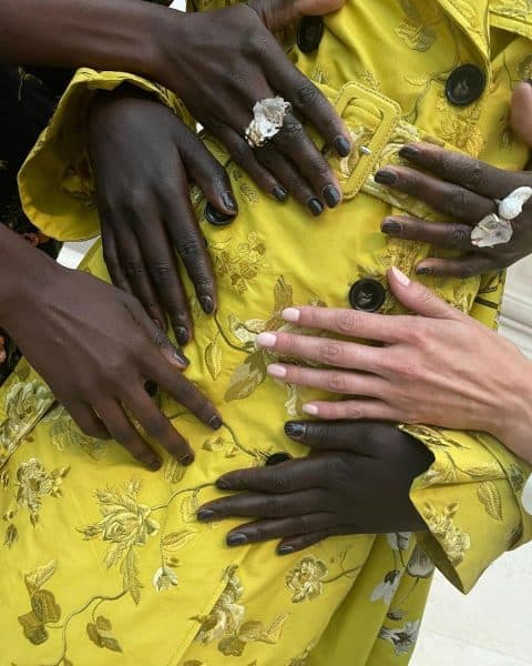 Nails at the Erdem show using OPI, led by Jessica Thompson. Courtesy of @jessicathompsonnails