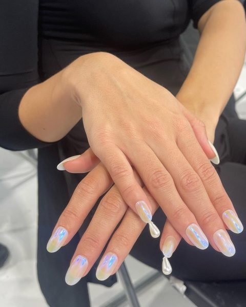 Nensi Dojaka runway nails, led by Ama Quashie. Courtesy of @amaquashie