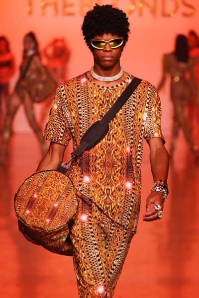 NEW YORK, NEW YORK - SEPTEMBER 14: A model walks during The Blonds Spring/Summer 2023 Runway Show at Gallery at Spring Studios on September 14, 2022 in New York City. (Photo by Thomas Concordia/Getty Images for The Blonds)
