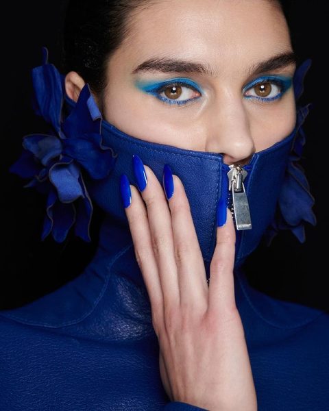 Nails at the Off-White show, with Lauren Michelle Pires as lead. Courtesy of @laurenmichellepires