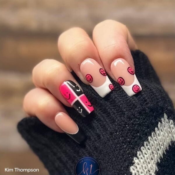 Acrylic Angel predicts smiley face nails will trend in 2023