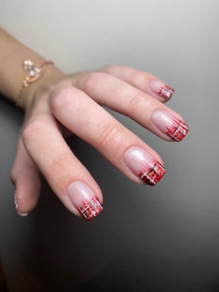 Nailed by Emily - "Tartan abstract tips"