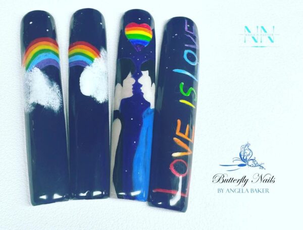 @butterflynailsbyangelabaker depicts the rooftop scene from Bad Buddy