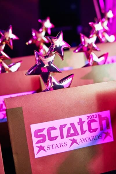 Scratch Stars awards, comm by Helena Biggs