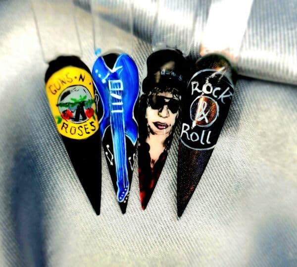 Guns N' Roses nails by MJ Allure