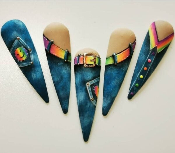 Charlotte Daymond's denim nails.