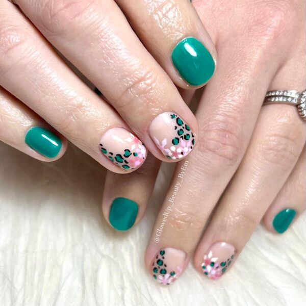 Glowed Up Beauty - "Nails inspired by leopard print on a Kate Middleton dress worn March 2023."