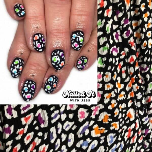 Jess Moreton's nails to match her dress.