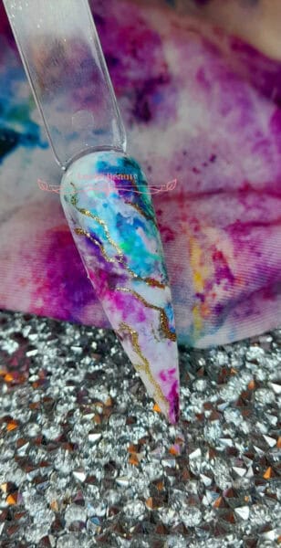 Leanne Fleming's nail look is inspired by her daughter's trousers.