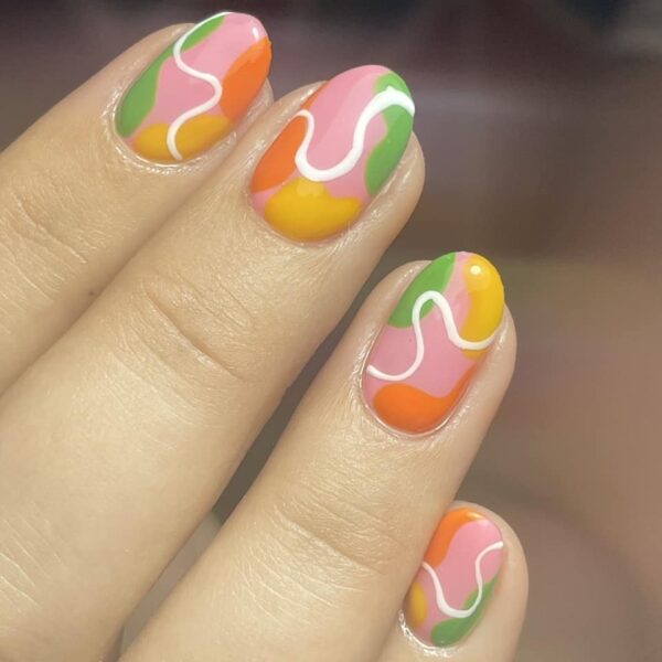 Tina Li - "This isn't exactly inspired by clothes, but my client came in with a Next shopping bag and we both loved the design, so I painted it."