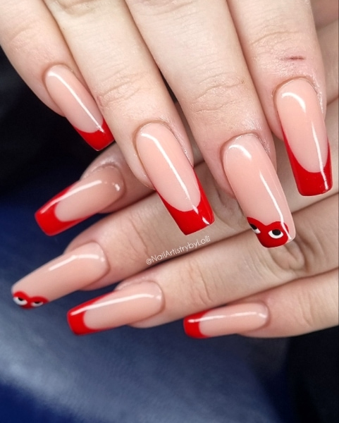 Lolli Hamilton Red French Nails