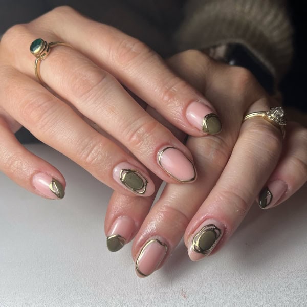Kim Hearn Nails Green And Chrome