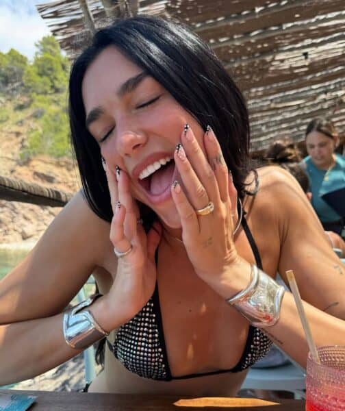 Dua lipa polka dot nails @nailsbymh