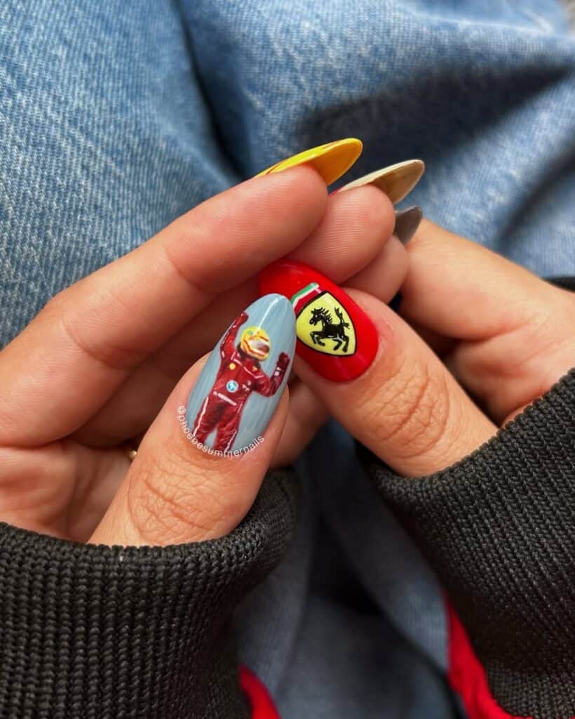 Formula 1 Ferrari nails @phoebesummernails