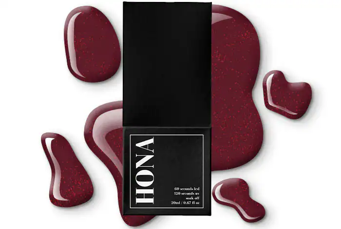 Hona gel polish in velveteen, www.homeofnailart.com