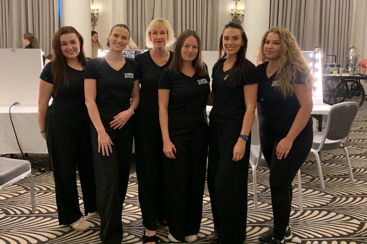 Sophia Stylianou & nail team for Paul Costelloe LFW x Mii Cosmetics