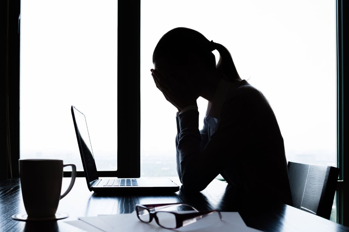 Stressed woman silhouette