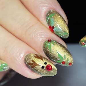 Christmas cat eye nails- image courtesy of Nicole Fox