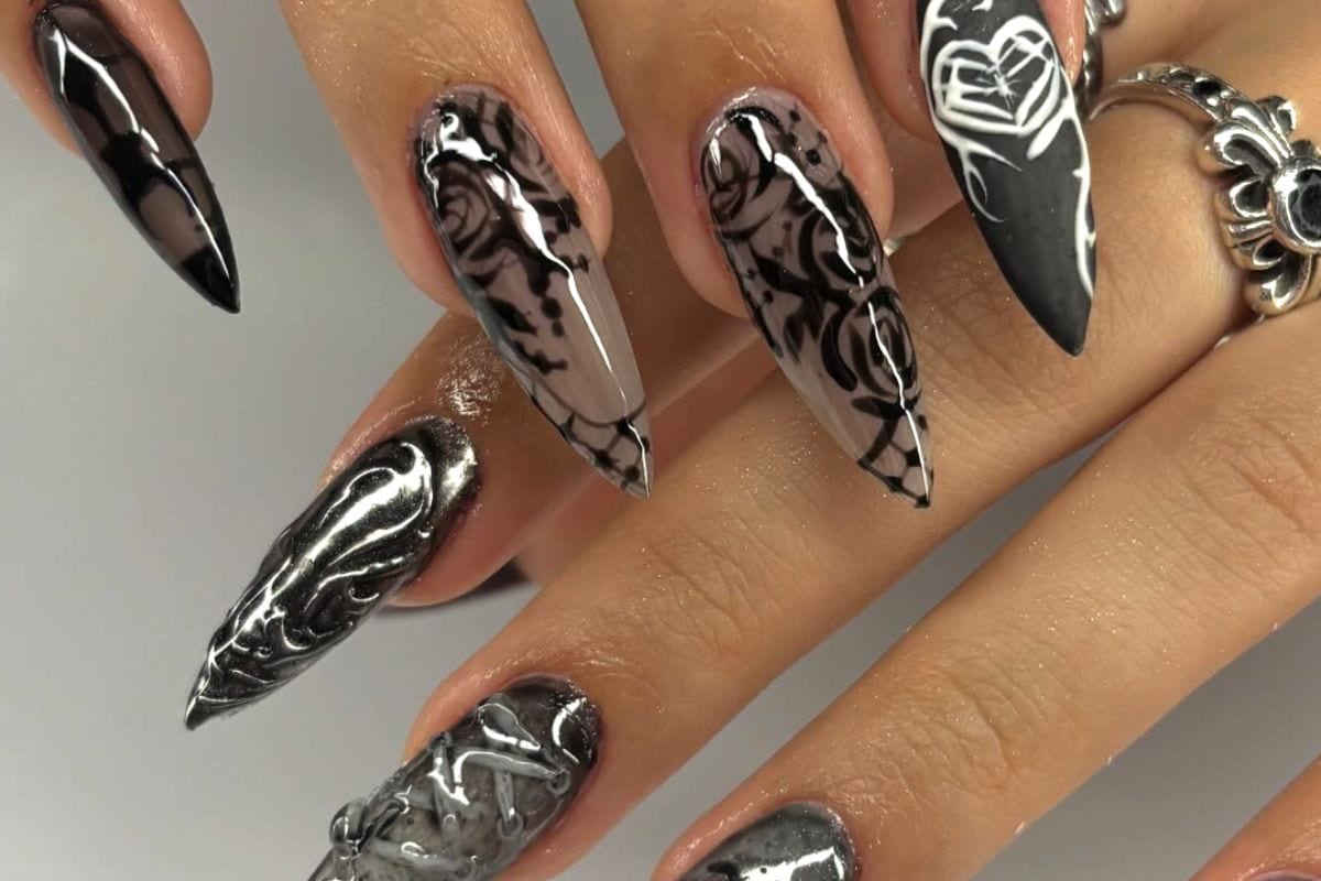 Wuthering Heights Victorian gothic nail inspo gallery lead image by @baddies_claws