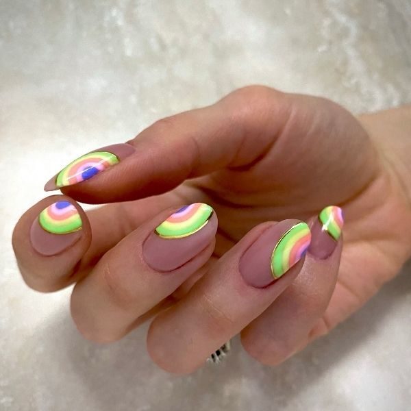 Julie-Anne Bright Rainbow Nails Step 6