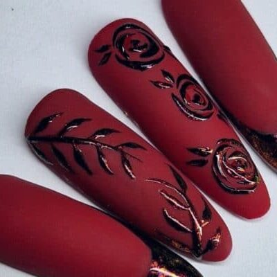 Kelly kemp rose red nails