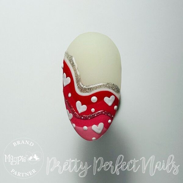 Magpie Valentines Day Love Swirls Step by Step Step 8